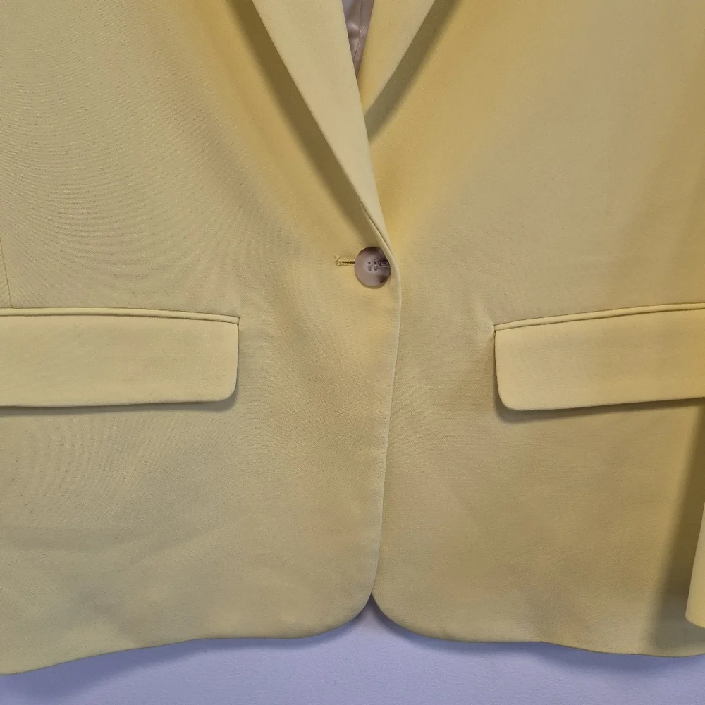Topshop Oversized Blazer Single Breasted Lined Lemon Yellow Women's Sz 4 - Picture 4 of 11